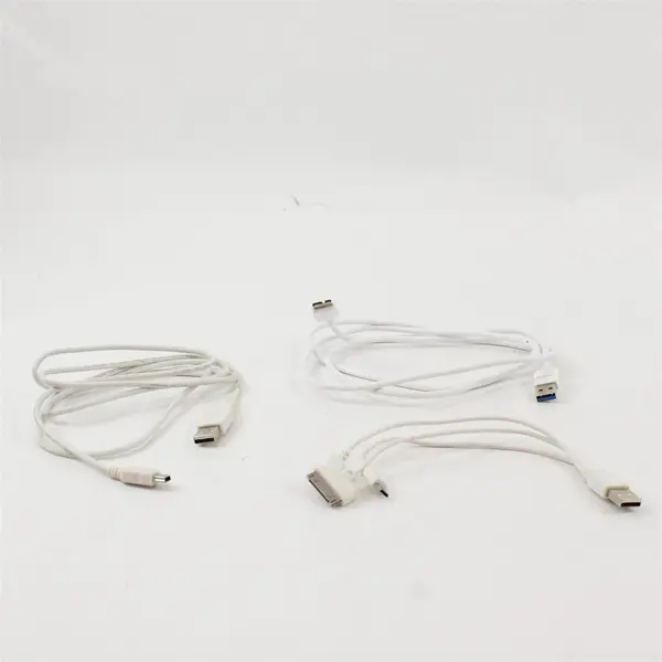 Lot of 3 Mixed Brand USB-A Charging Data Cables Assorted Device Connectors
