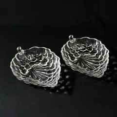 2 Vintage Clear Glass Grape Cluster Candy Nut Dishes 