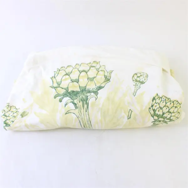 Couleur Nature Artichoke Print Cotton Tablecloth 59x59 Stained