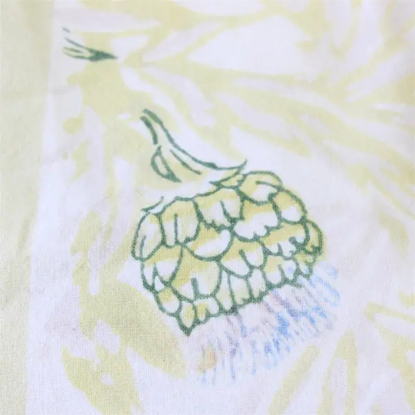 Couleur Nature Artichoke Print Cotton Tablecloth 59x59 Stained