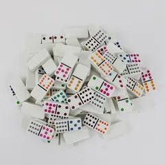 Set of 91 Vintage Colored Dominos - Unbranded