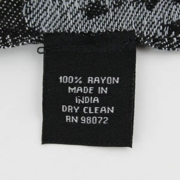 Cejon Gray Black and White Paisley Fringed Scarf 20" x 70"