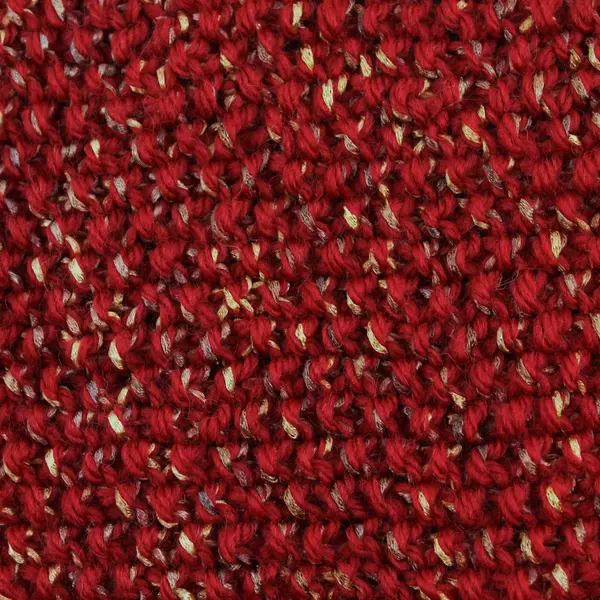 Handmade Red and Gold Knit Loop Scarf 9" x 17"