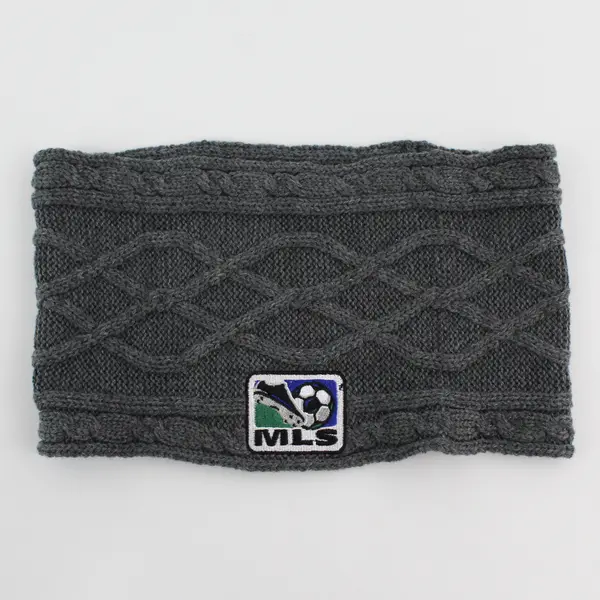 Major League Soccer Embroidered Gray Knit Loop Scarf 6" x 10.5"