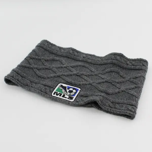 Major League Soccer Embroidered Gray Knit Loop Scarf 6" x 10.5"
