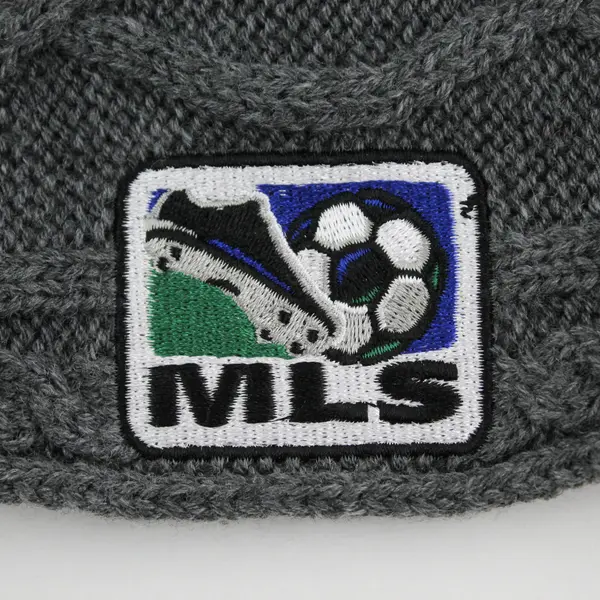 Major League Soccer Embroidered Gray Knit Loop Scarf 6" x 10.5"