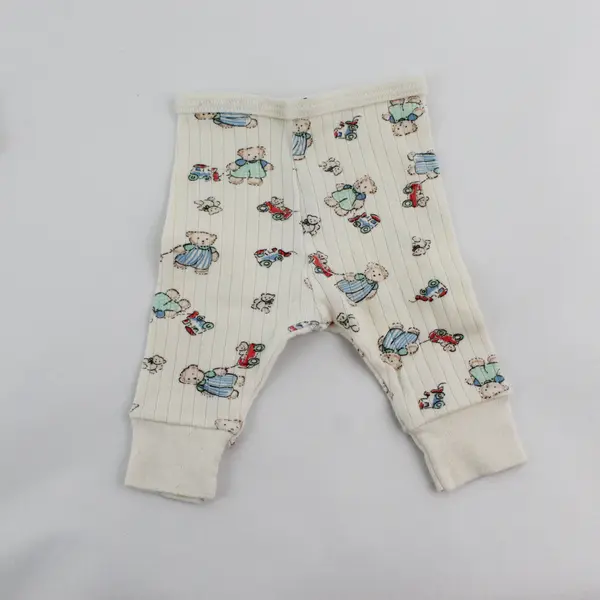 Dundee Natural Basics Teddy Bear Print 3 Piece Pajama Set Newborn