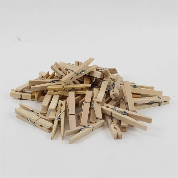 Lot of 51 Wooden Clothes Pins