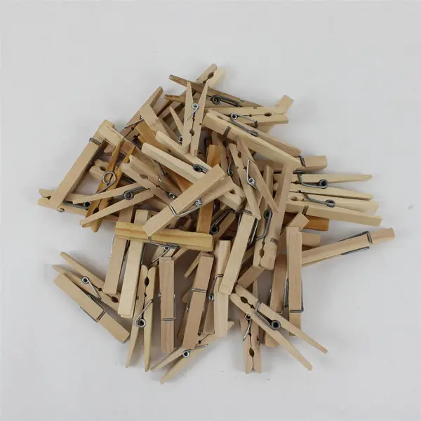 Lot of 51 Wooden Clothes Pins