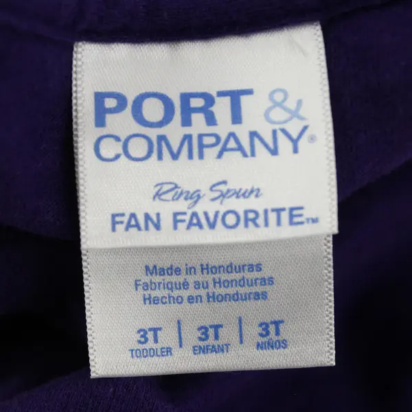 Port & Company Purple 3T Toddler Short Sleeve Crew Neck T-Shirt
