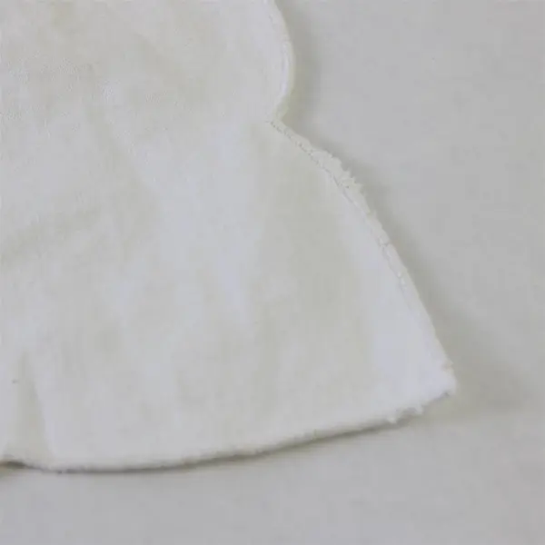 Lot of 7 Vintage White Scalloped Edge Cloth Napkins FLAWED