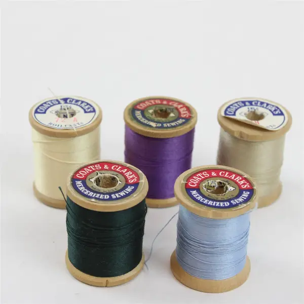 Lot of 5 Coats & Clark's Thread Spools Assorted Colors