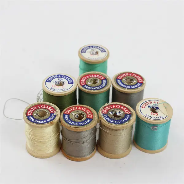 Lot of 8 Coats & Clark's Thread Spools Assorted Colors