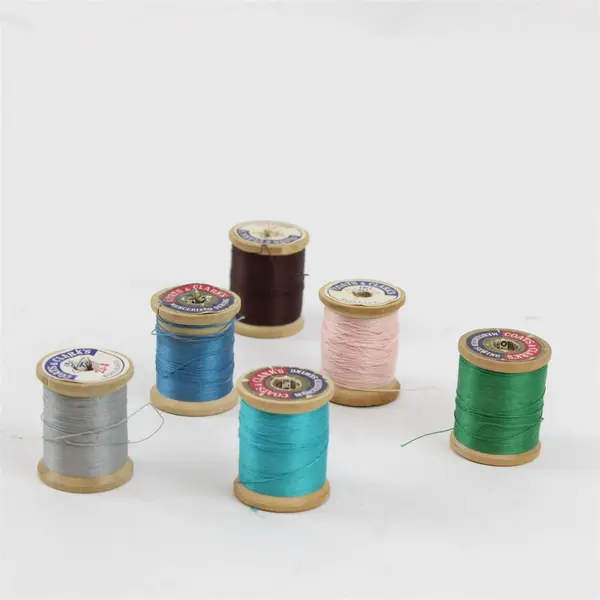 Lot of 6 Coats & Clark's Thread Spools Assorted Colors Sewing Crafts