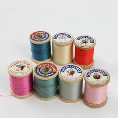 Lot of 7 Coats & Clark's Sewing Thread Spools Assorted Colors