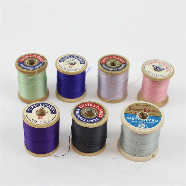 Lot of 7 Coats & Clark's Assorted Sewing Thread Spools