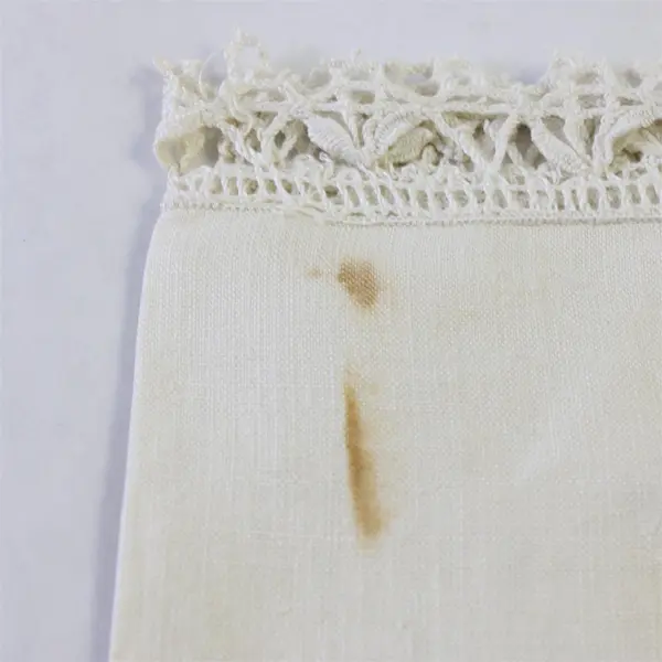 Lot of 5 VTG Off-White Lace Trim Napkins 10" x 10" FLAWED