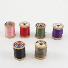 Lot of 6 Coats & Clarks Sewing Thread Spools Assorted Colors