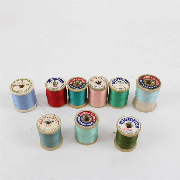 Lot of 9 Coats & Clarks Sewing Thread Spools Assorted Colors