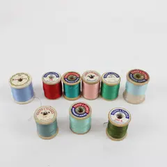 Lot of 9 Coats & Clarks Sewing Thread Spools Assorted Colors