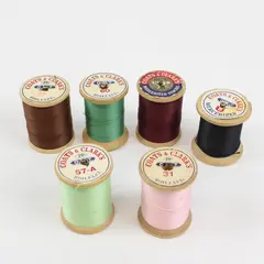 Lot of 6 Coats & Clarks Sewing Thread Spools Assorted Colors