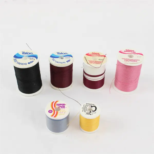 Lot of 6 Talon Sewing Thread Spools Assorted Colors