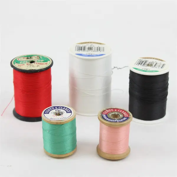 Lot of 5 Assorted Sewing Thread Spools Multi-Color