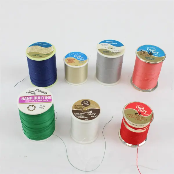 Lot of 7 Coats Sewing Thread Spools Assorted Colors