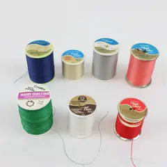 Lot of 7 Coats Sewing Thread Spools Assorted Colors