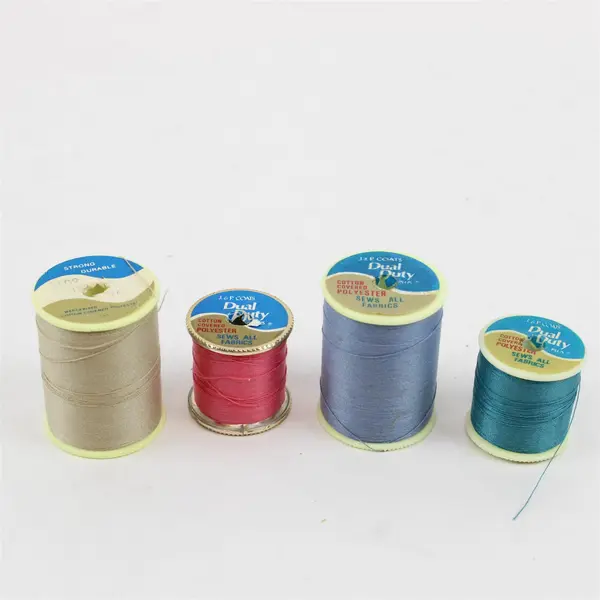 Lot of 4 Coats Sewing Thread Spools Assorted Colors
