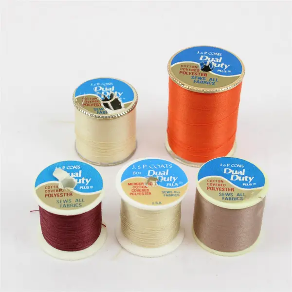 Lot of 5 Coats Sewing Thread Spools Assorted Colors