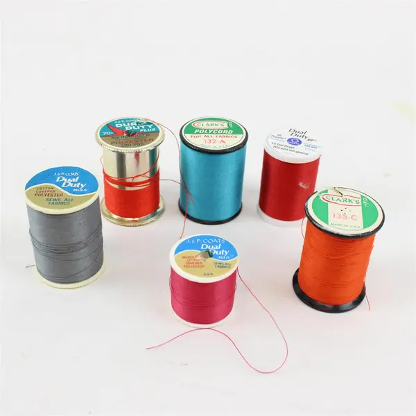 Lot of 6 Mixed Coats Clark's Sewing Thread Spools Assorted Colors
