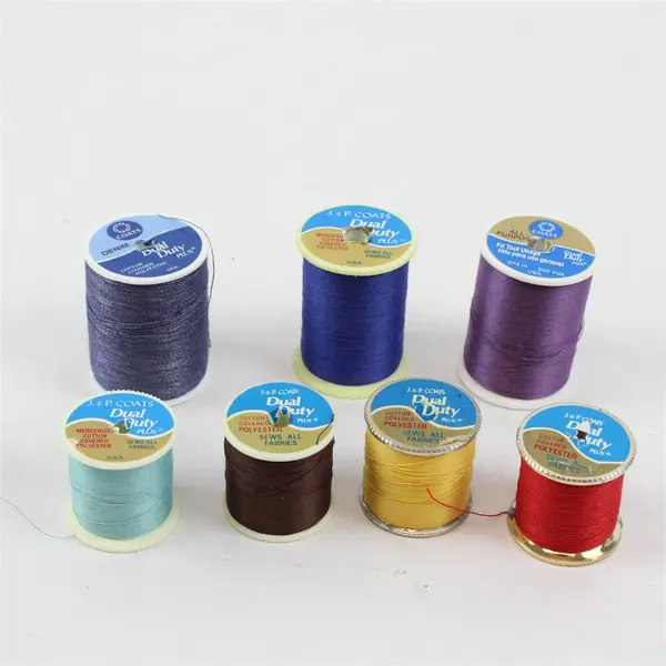 Lot of 7 Coats Sewing Thread Spools Assorted Colors