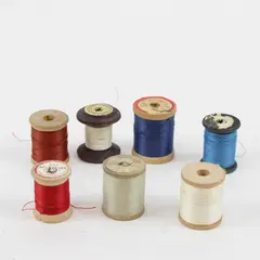 Lot of 7 Vintage Sewing Thread Spools Assorted Colors