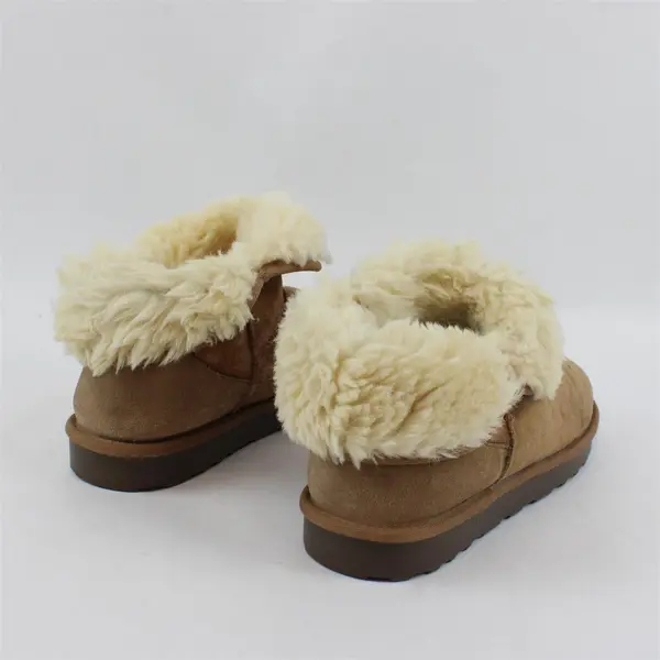 Unbranded Women's Size 11 Brown Suede Sheep Wool Lined Booties