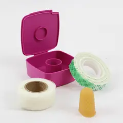 Lot of 3 Tupperware Simplicity Sewing Accessories Fusible Web Tape Thimble