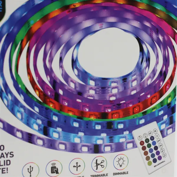 Bell+Howell Bionic LED 12ft Color-Changing Tape Light w/Remote