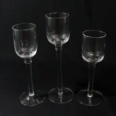  3 Long Stem Clear Glass Graduated Height Votive Or Tealight Candle Holders