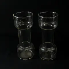 Pyrex Set of 2 Clear Glass Floating Candle Holders 7 in Tall