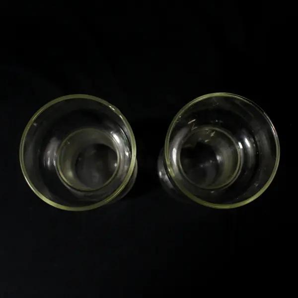 Pyrex Set of 2 Clear Glass Floating Candle Holders 7 in Tall