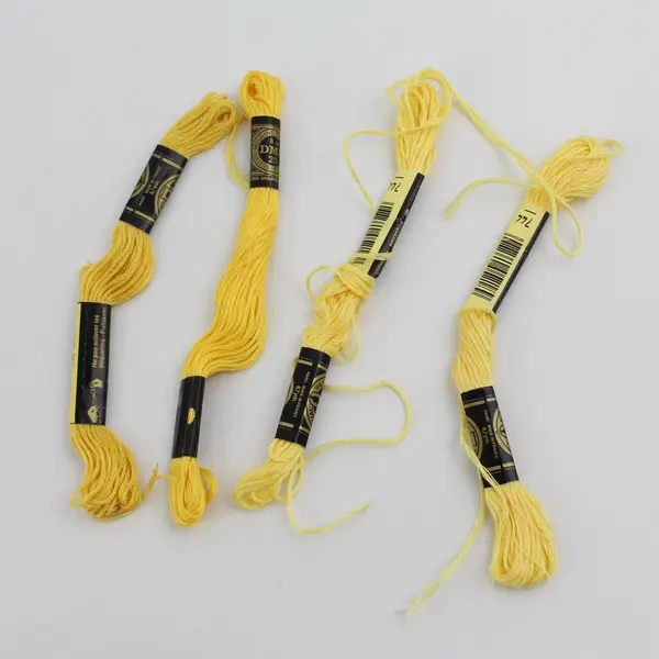 10 Vintage Skeins DMC Cotton Thread, 8.7 Yards Yellow & Gold