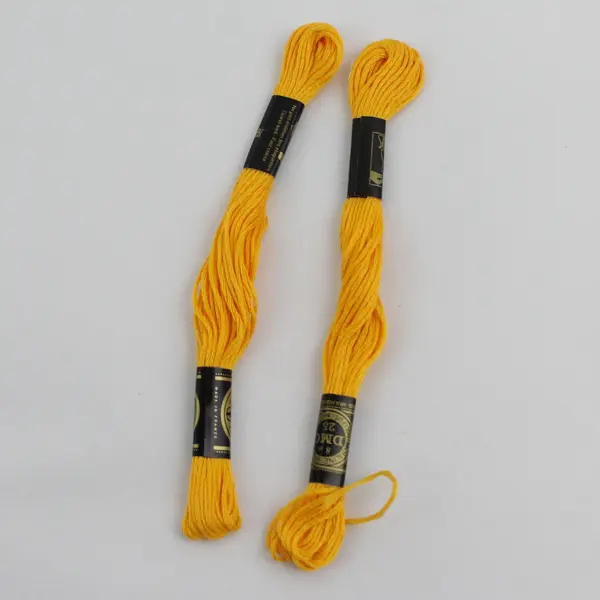 10 Vintage Skeins DMC Cotton Thread, 8.7 Yards Yellow & Gold