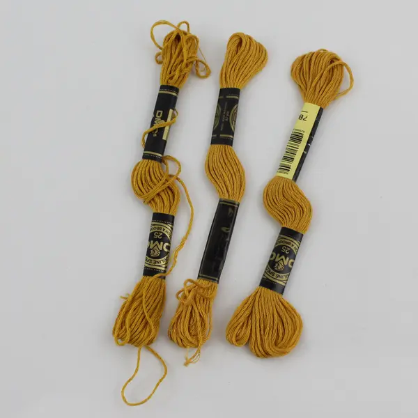 10 Vintage Skeins DMC Cotton Thread, 8.7 Yards Yellow & Gold