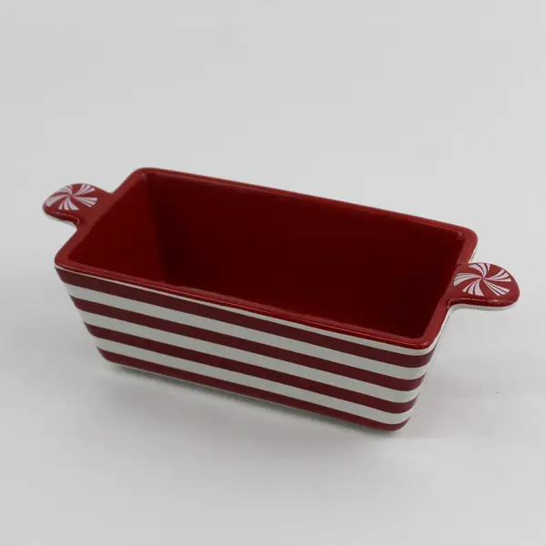 Miniature Red and White Striped Loaf Pan Gingerbread Men and Candy Cane Pattern