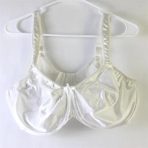 Bali White on White Paisley Unlined Underwired Bra Women's Size 42D