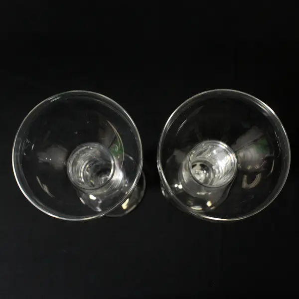 Pair Of Clear Glass Floating Candle Holders 9"