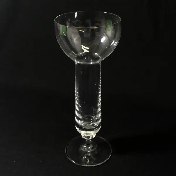Pair Of Clear Glass Floating Candle Holders 9"