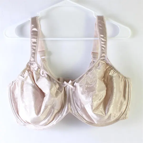 Bali Beige on Beige Paisley Unlined Underwired Bra Women's Size 42D