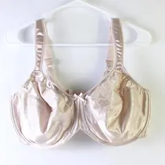 Bali Beige on Beige Paisley Unlined Underwired Bra Women's Size 42D