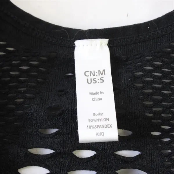 Solid Black Mesh Padded Sports Bra Women's Small